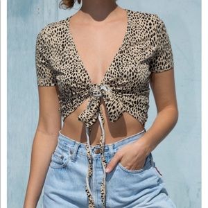 Brandy Cheetah Tie Top